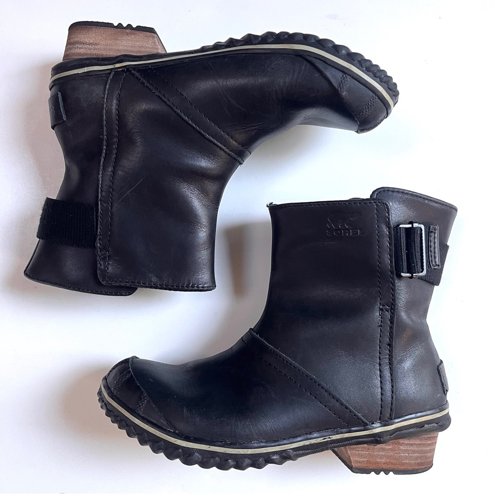 Sorel Slimboot Waterproof Black Leather Winter Boots